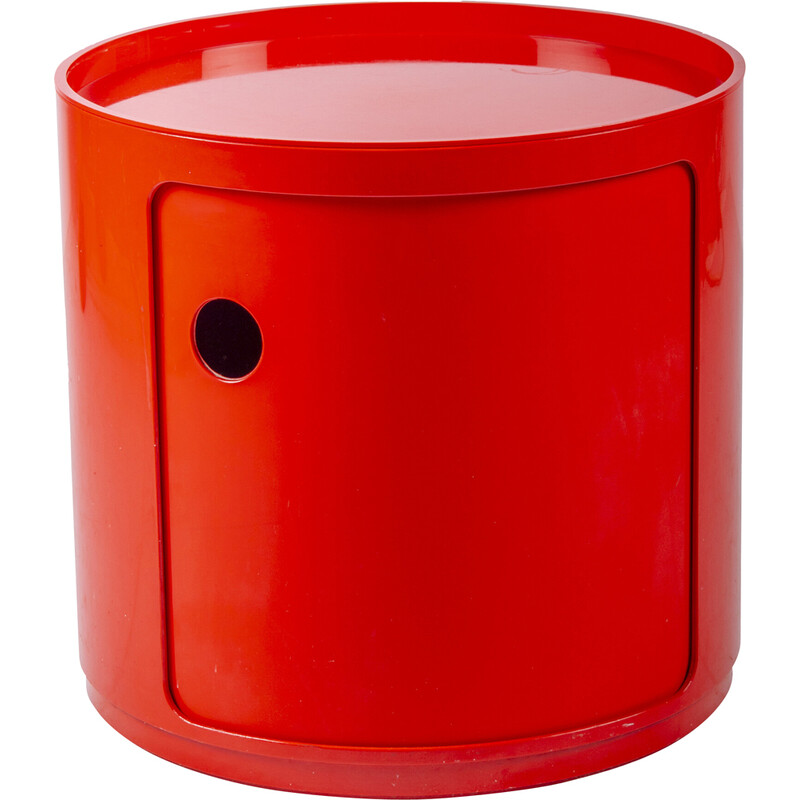 Boîte de rangement vintage rouge par Anna Castelli pour Kartell