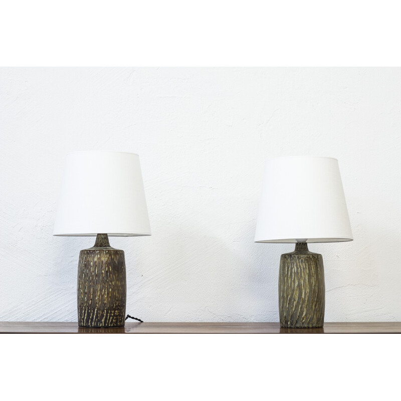 Paire de lampe de table en céramique par Gunnar Nylund - 1950