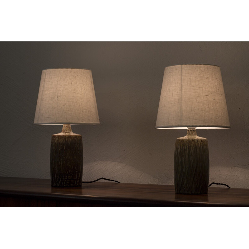 Paire de lampe de table en céramique par Gunnar Nylund - 1950