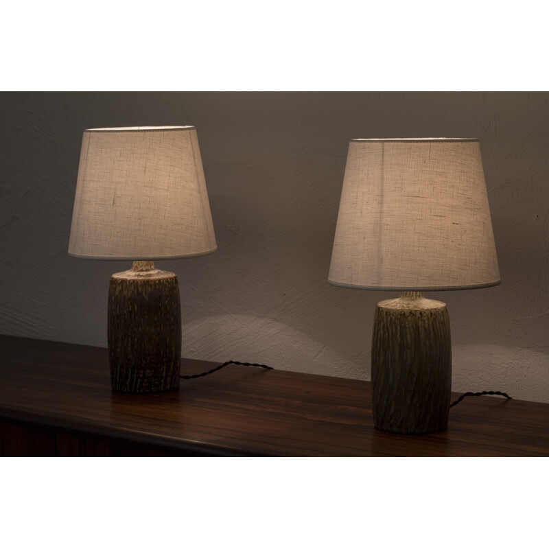 Pair of ceramic table lamp by Gunnar Nylund - 1950s