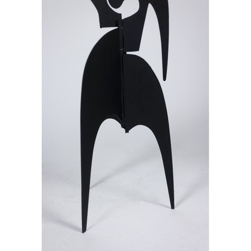Escultura vintage "Jouve" de metal lacado negro