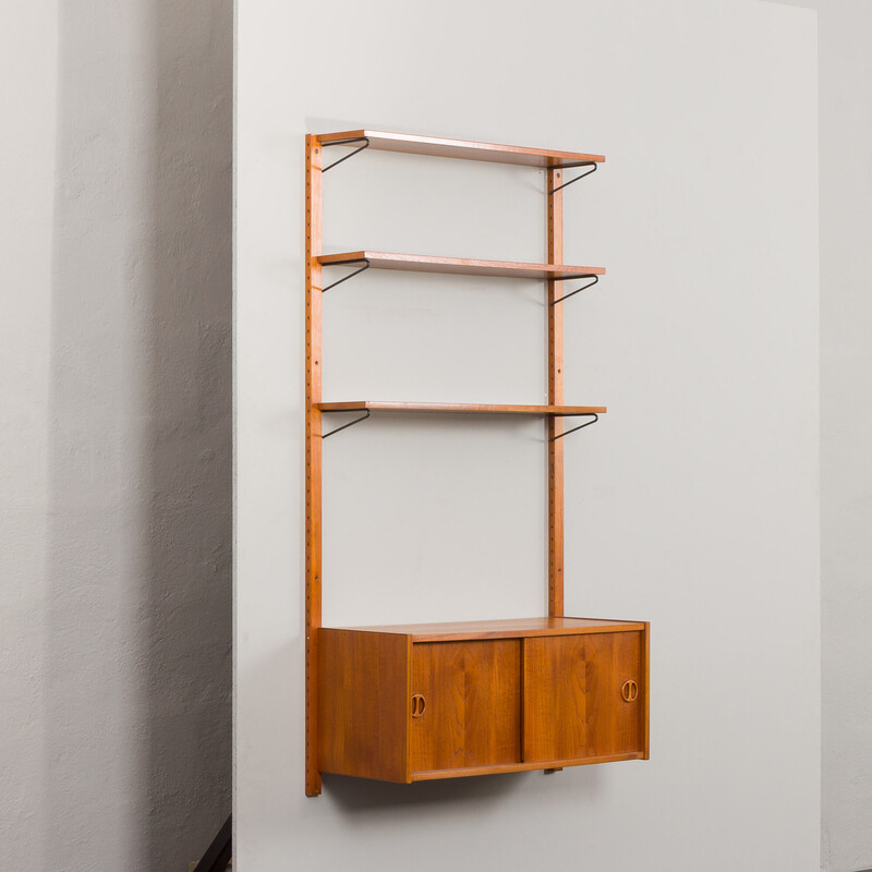 Vintage modular bookcase in wood and metal, 1960