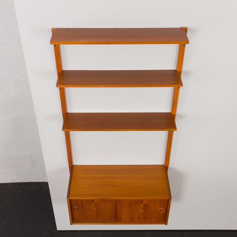 Vintage modular bookcase in wood and metal, 1960