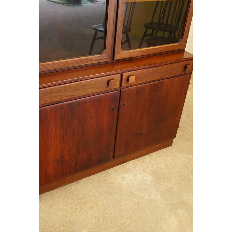 Scandinavian teak and glass bookcase - 1960s