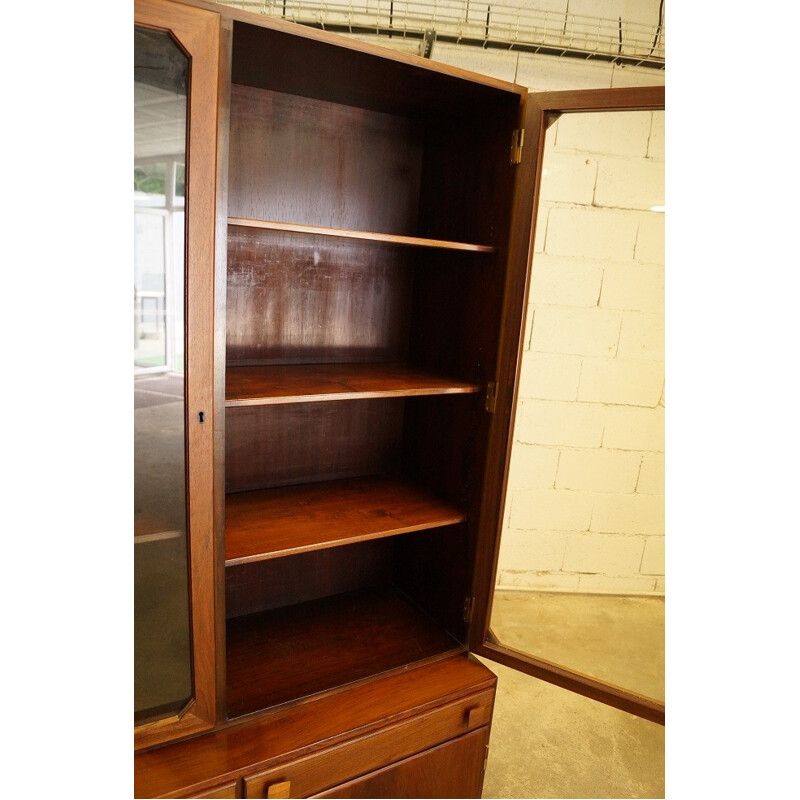 Scandinavian teak and glass bookcase - 1960s