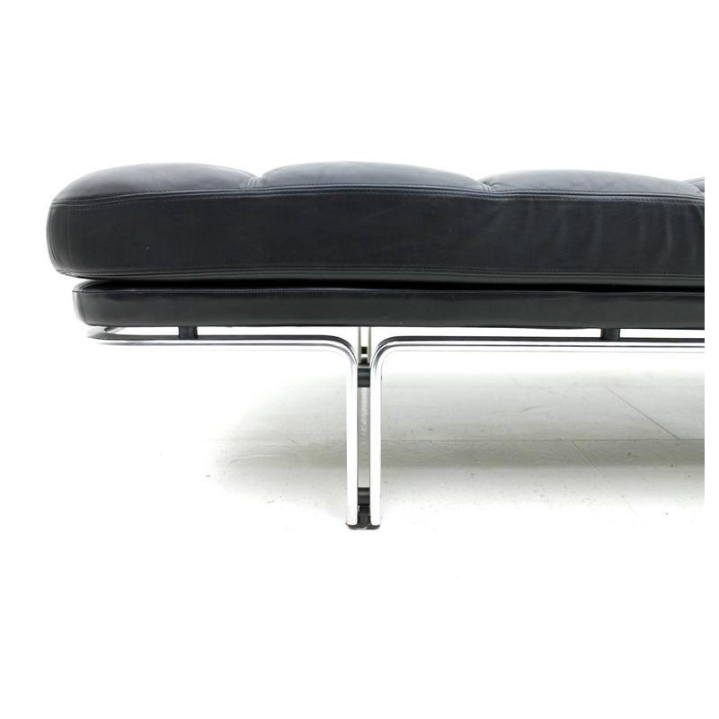 Horst Brüning Daybed in black leather for Kill International - 1960s