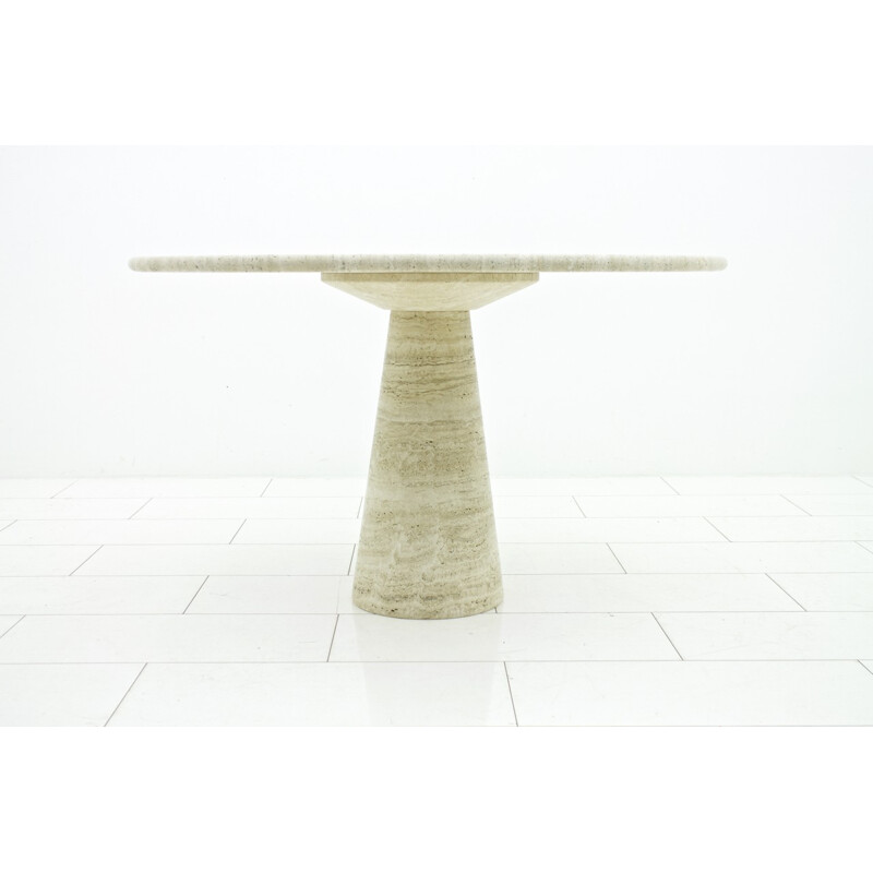 Vintage travertine dining table - 1970s