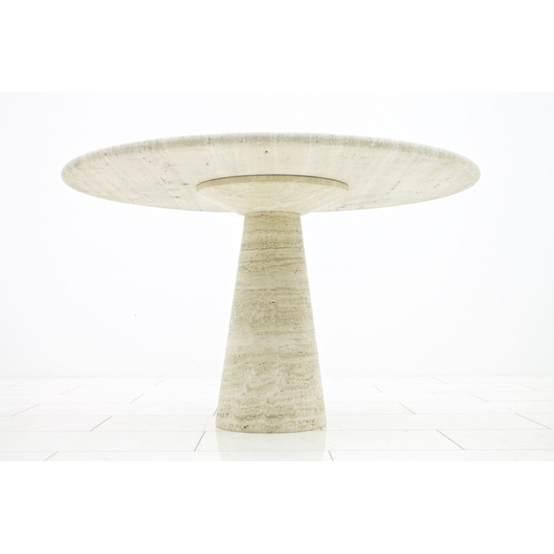 Vintage travertine dining table - 1970s