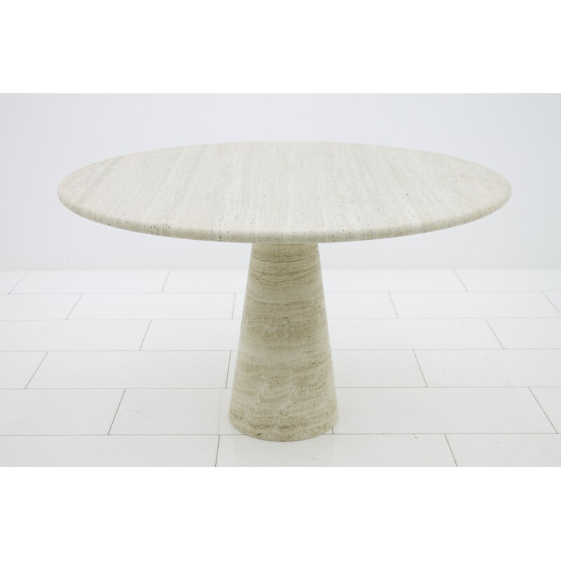 Vintage travertine dining table - 1970s