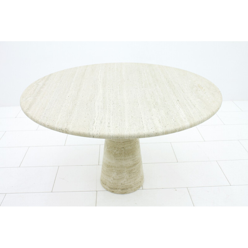 Vintage travertine dining table - 1970s