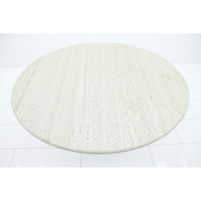 Vintage travertine dining table - 1970s