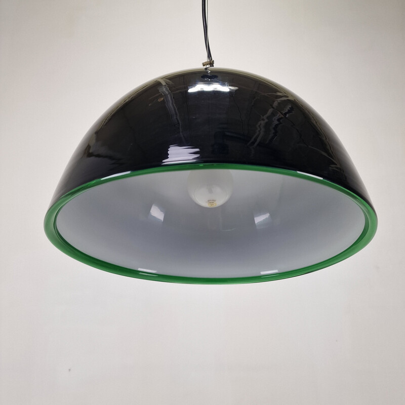 Lámpara de suspensión vintage de cristal de Murano por Gae Aulenti para Vistosi, Italia