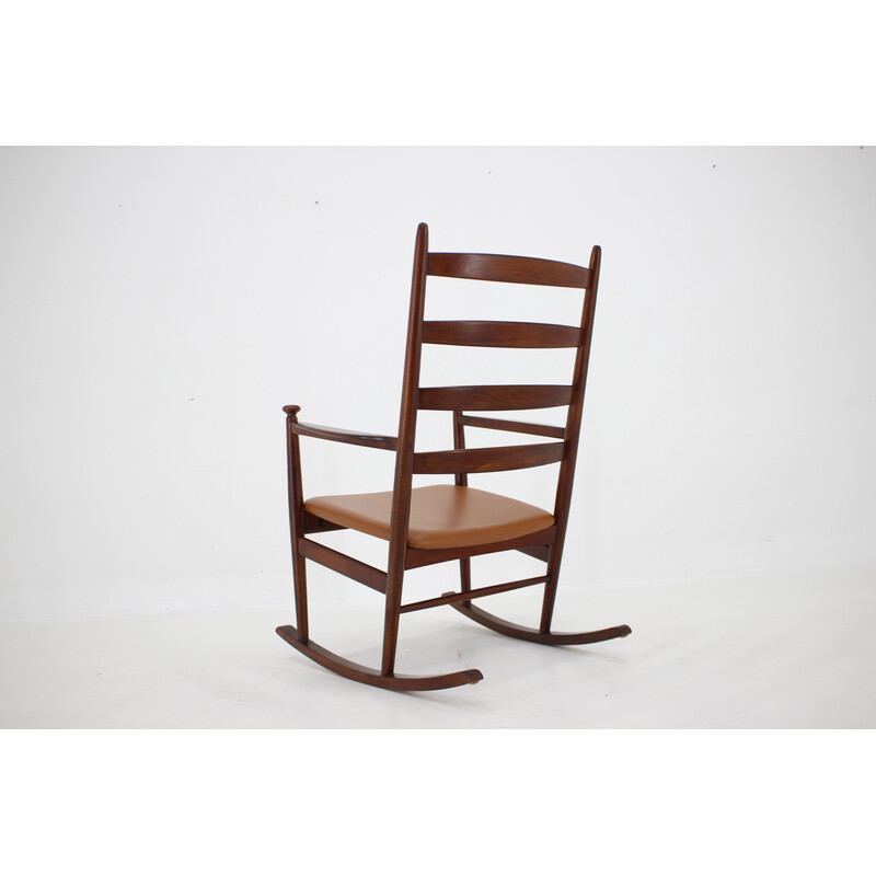 Fauteuil à bascule vintage en hêtre par Niels Eilersen, Danemark 1960