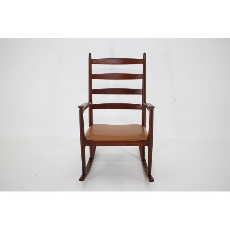 Vintage beech rocking chair by Niels Eilersen, Denmark 1960