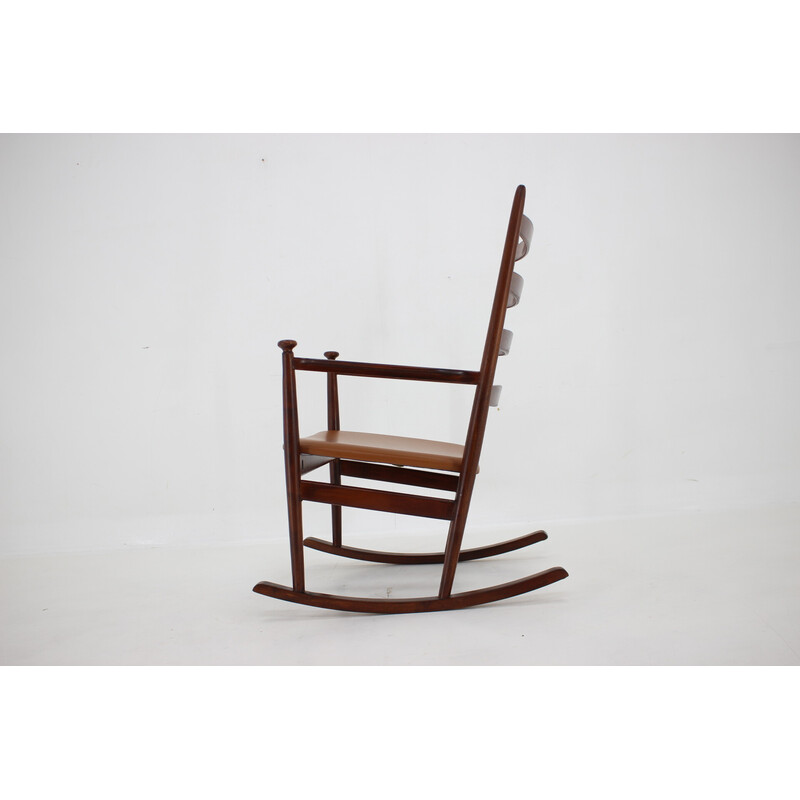 Vintage beech rocking chair by Niels Eilersen, Denmark 1960