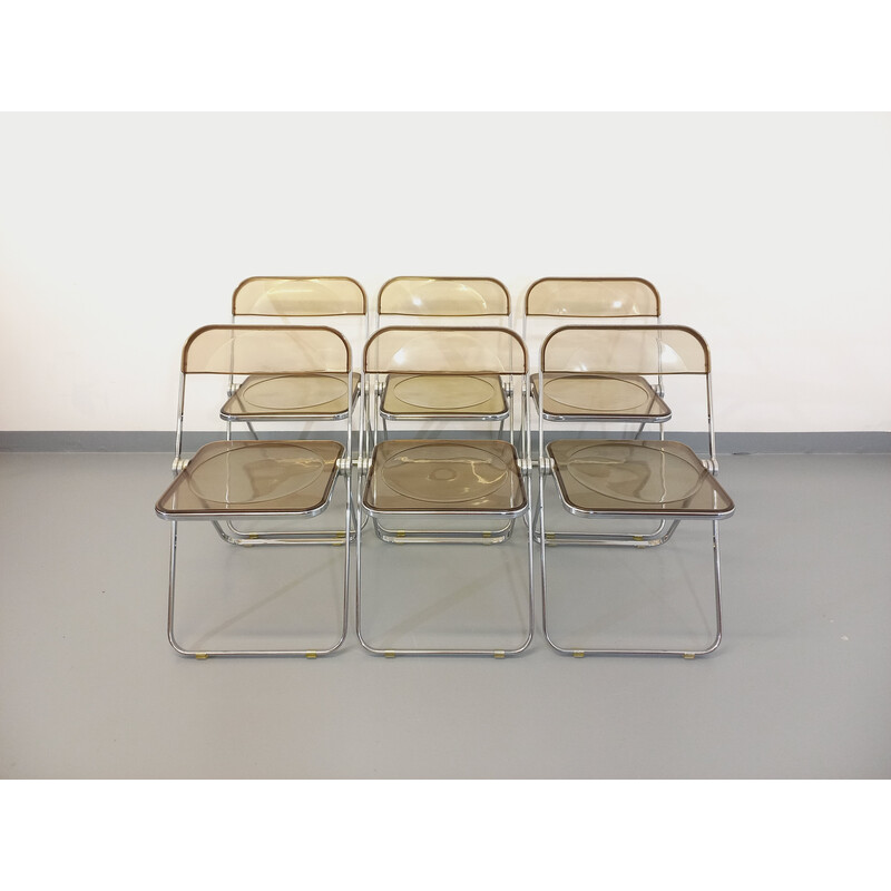 Lot de 6 chaises pliantes vintage par Giancarlo Piretti pour Castelli, Italie 1970