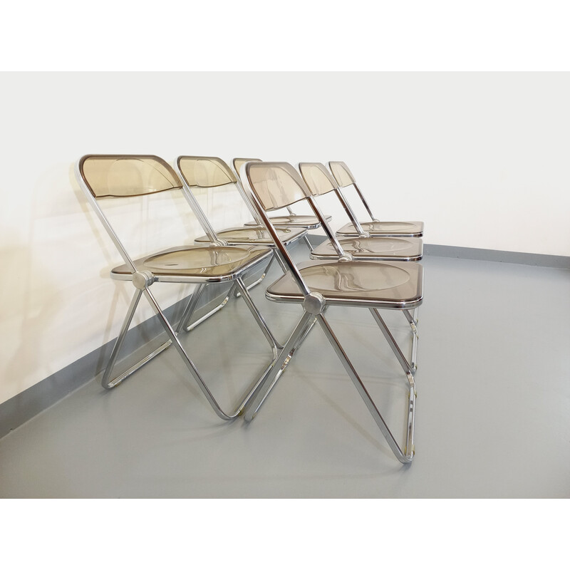 Lot de 6 chaises pliantes vintage par Giancarlo Piretti pour Castelli, Italie 1970