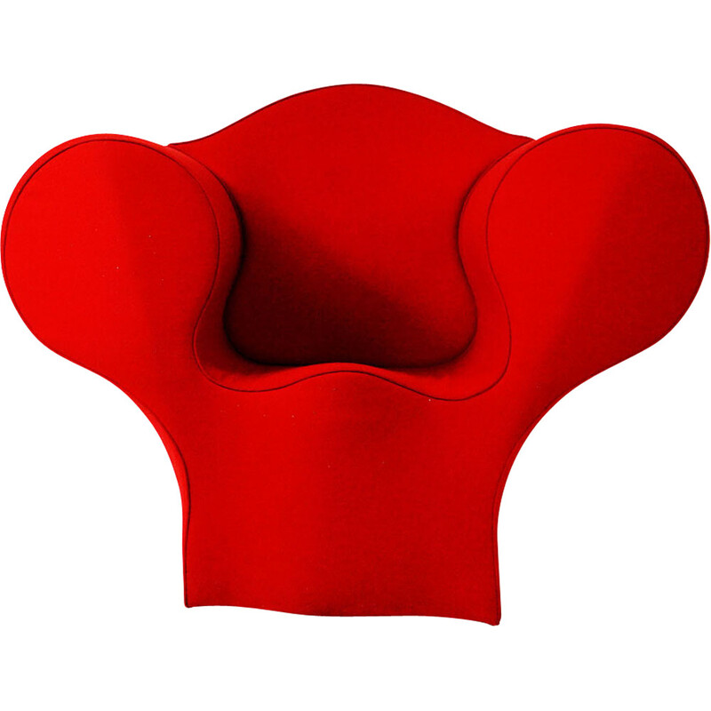 Fauteuil lounge vintage rouge par