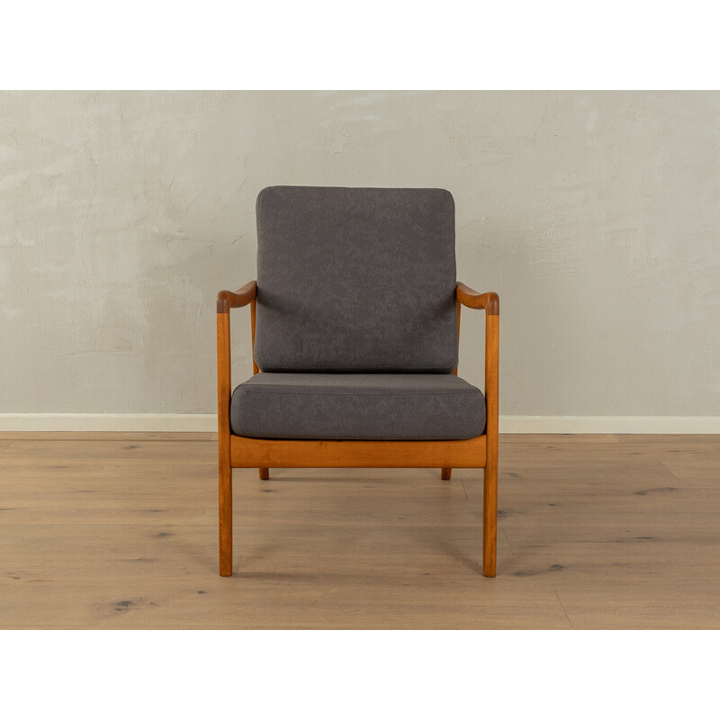 Vintage armchair in beech and teak by Ole Wanscher for France and Daverkosen, Denmark 1950