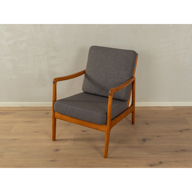 Vintage armchair in beech and teak by Ole Wanscher for France and Daverkosen, Denmark 1950