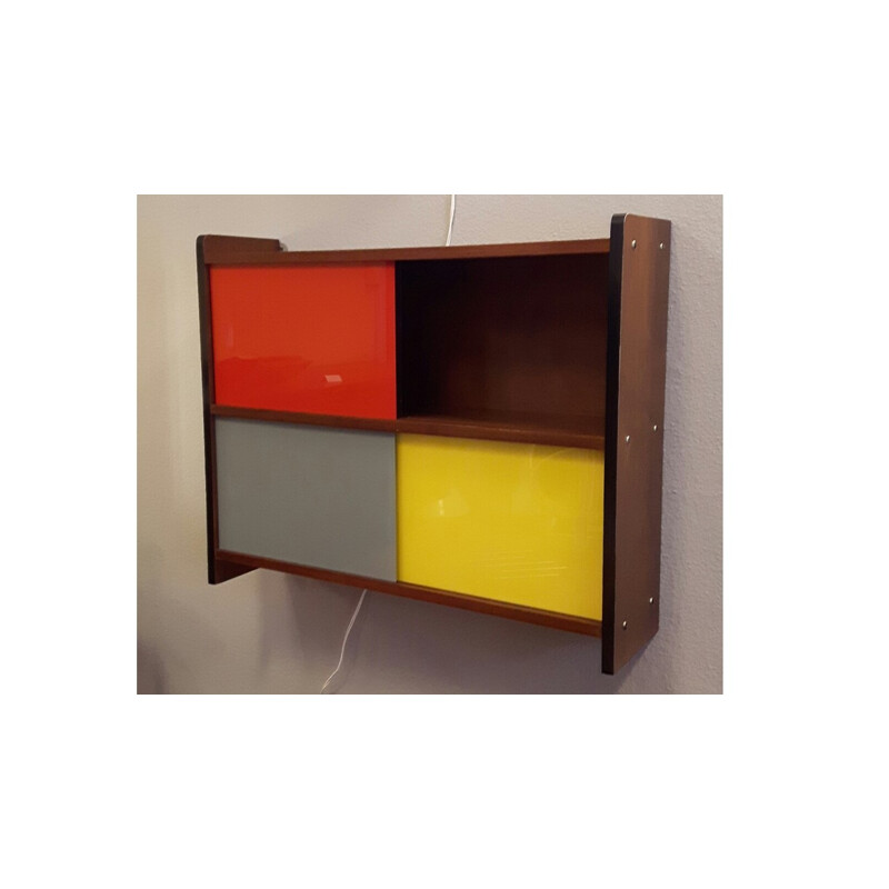 Multicoulored square wall cupboards - 1950s