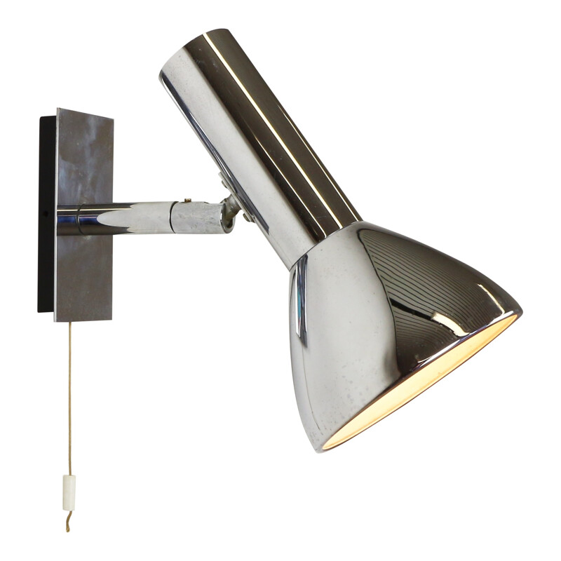 Chromed wall light by Hustadt Leuchten - 1970s