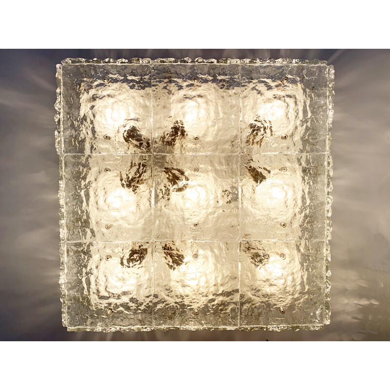 Deckenlampe aus Murano-Eisglas von Jt Kalmar, Österreich 1970