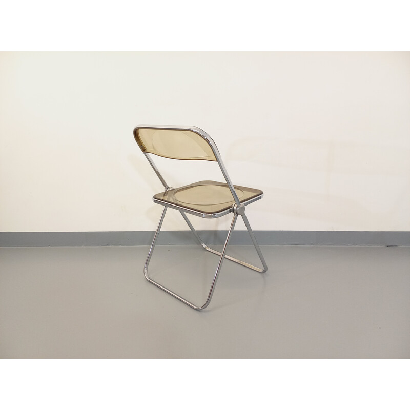 Chaise pliante vintage Plia en chrome et plexiglas de Giancarlo Piretti pour Castelli, 1970