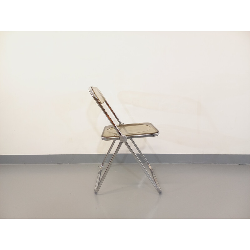 Chaise pliante vintage Plia en chrome et plexiglas de Giancarlo Piretti pour Castelli, 1970