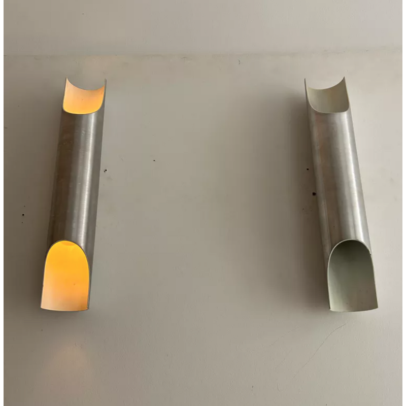 Pair of vintage Fuga wall lamps by Maija Liisa Komulainen for Raak, Netherlands 1970