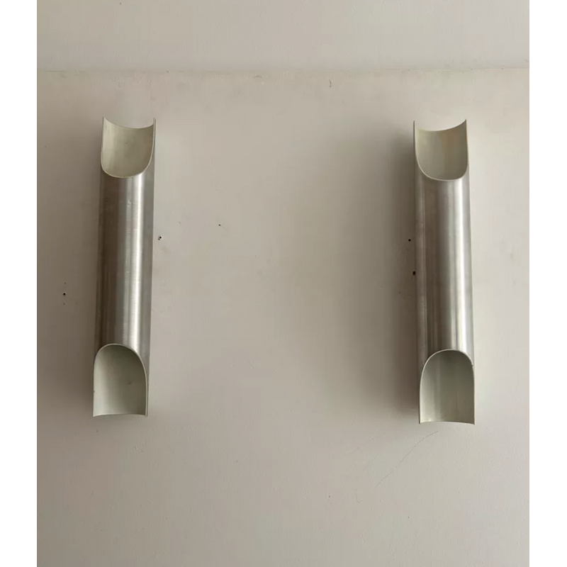 Pair of vintage Fuga wall lamps by Maija Liisa Komulainen for Raak, Netherlands 1970