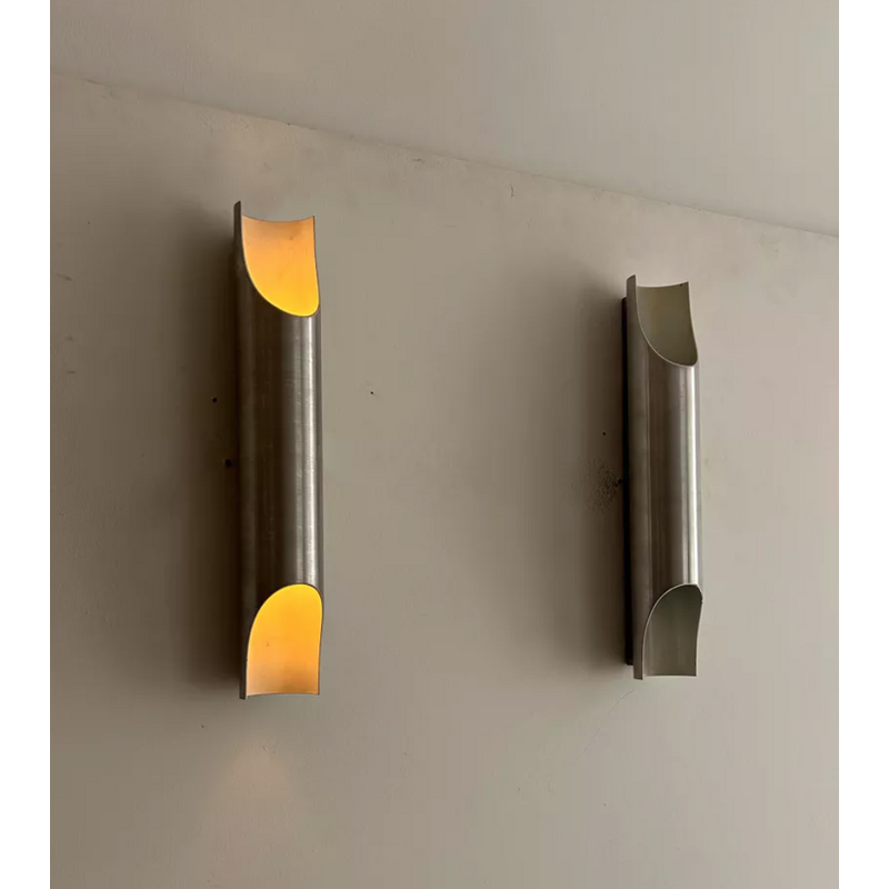 Pair of vintage Fuga wall lamps by Maija Liisa Komulainen for Raak, Netherlands 1970