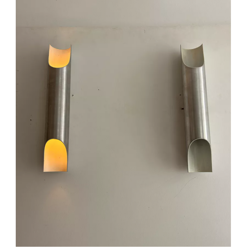 Pair of vintage Fuga wall lamps by Maija Liisa Komulainen for Raak, Netherlands 1970