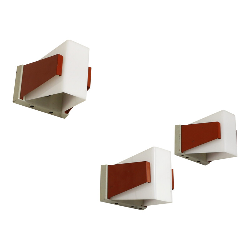 Set of 3 modern wall lights by Philips Holland - 1950s