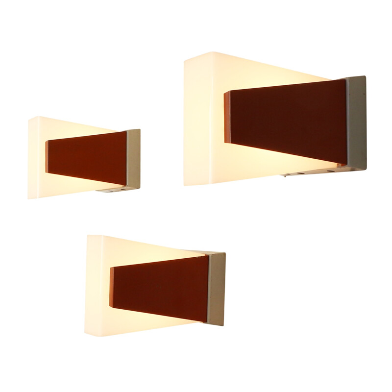 Set of 3 modern wall lights by Philips Holland - 1950s