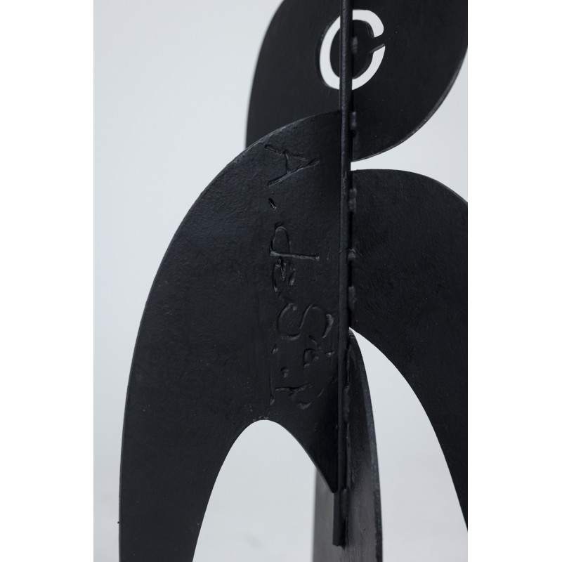 Sculpture vintage "Torride" en métal laqué noir
