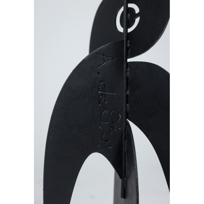 Vintage sculpture "Torride" in black lacquered metal