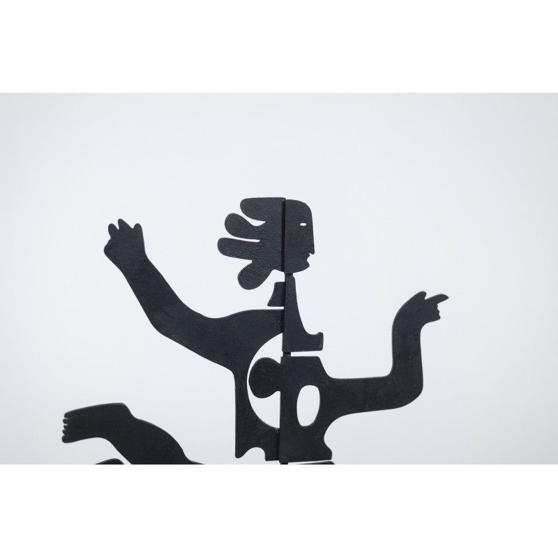 Sculpture à poser vintage "Eva" en métal laqué noire