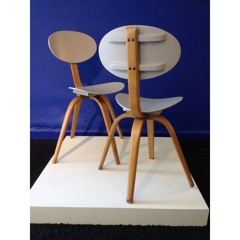 Pair of BowWood model chairs by Steiner edition - 1950s