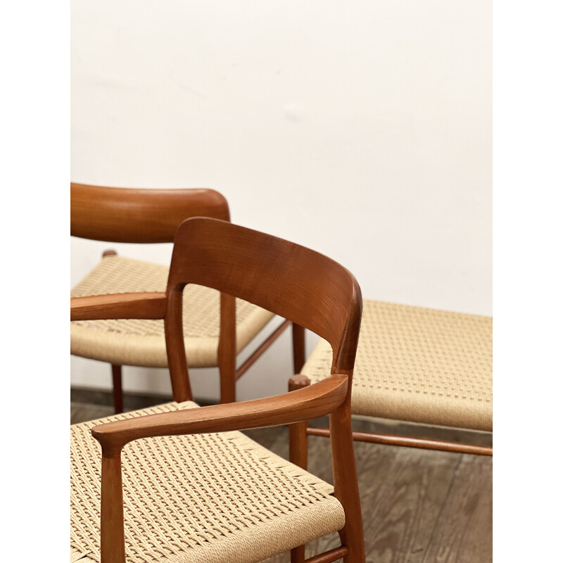 Set of 6 vintage teak chairs by Niels O. Møller for J. l. Moller, Denmark