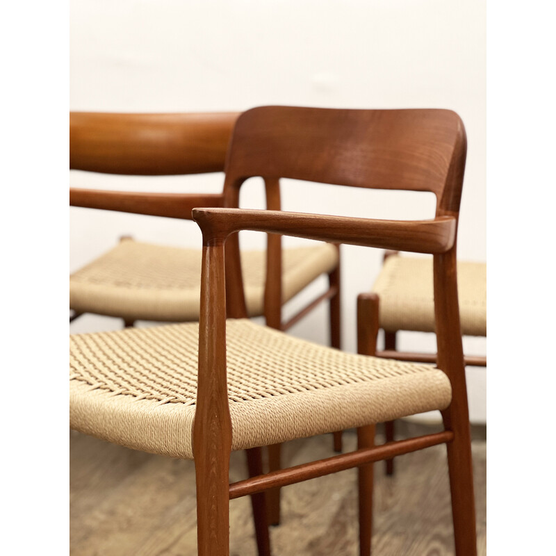 Set of 6 vintage teak chairs by Niels O. Møller for J. l. Moller, Denmark