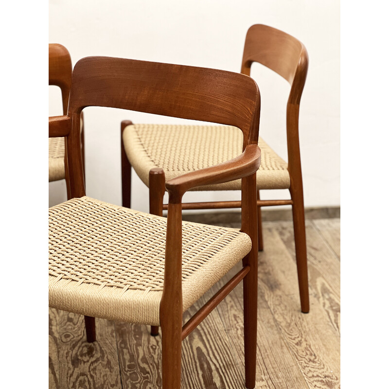 Lot de 6 chaises vintage en teck par Niels O. Møller pour J. l. Moller, Danemark