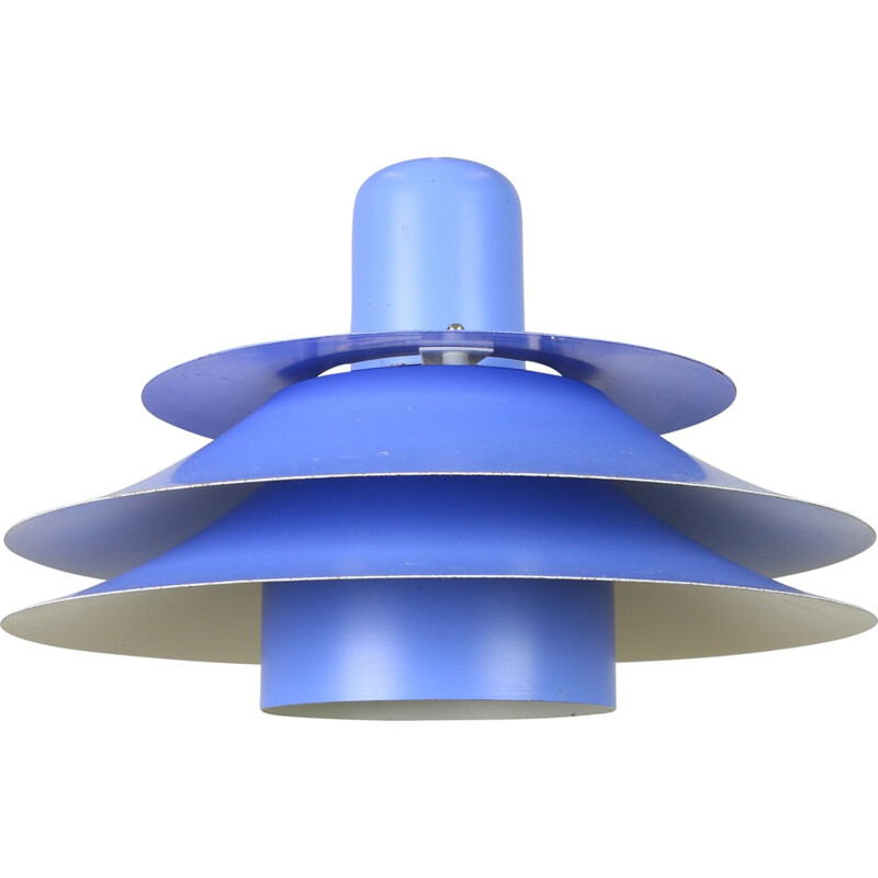 Danish blue hanging lamp produced by Horn Lighting - 1960s