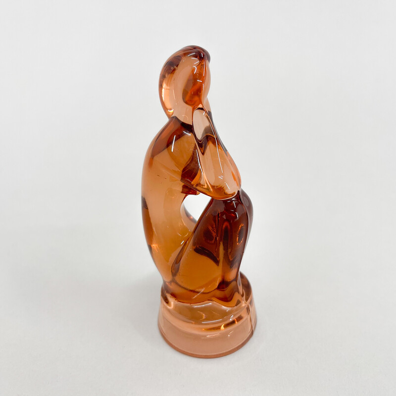 Vintage glass sculpture by Jitka Forejtova for Rudolfova Hut, 1950