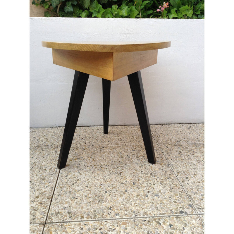 "Méribel" Pedestal table in oak, René MARTIN - 1950s