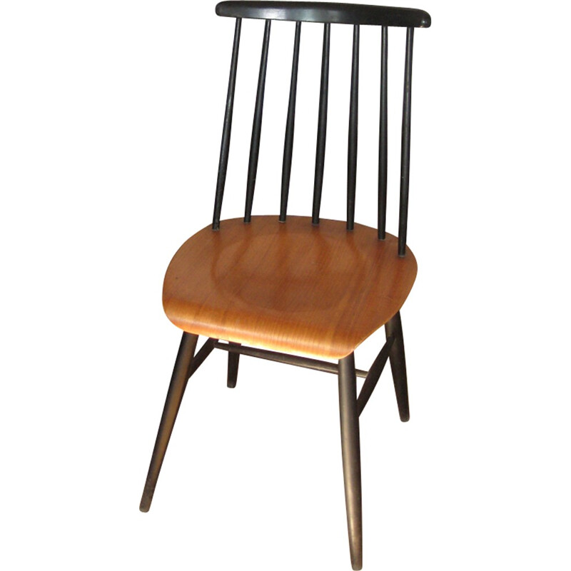 Set of 5 Fanett Ilmari Tapiovaara teak and beech chairs - 1960s