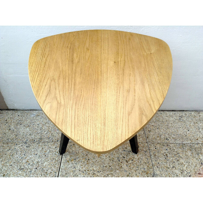 "Méribel" Pedestal table in oak, René MARTIN - 1950s