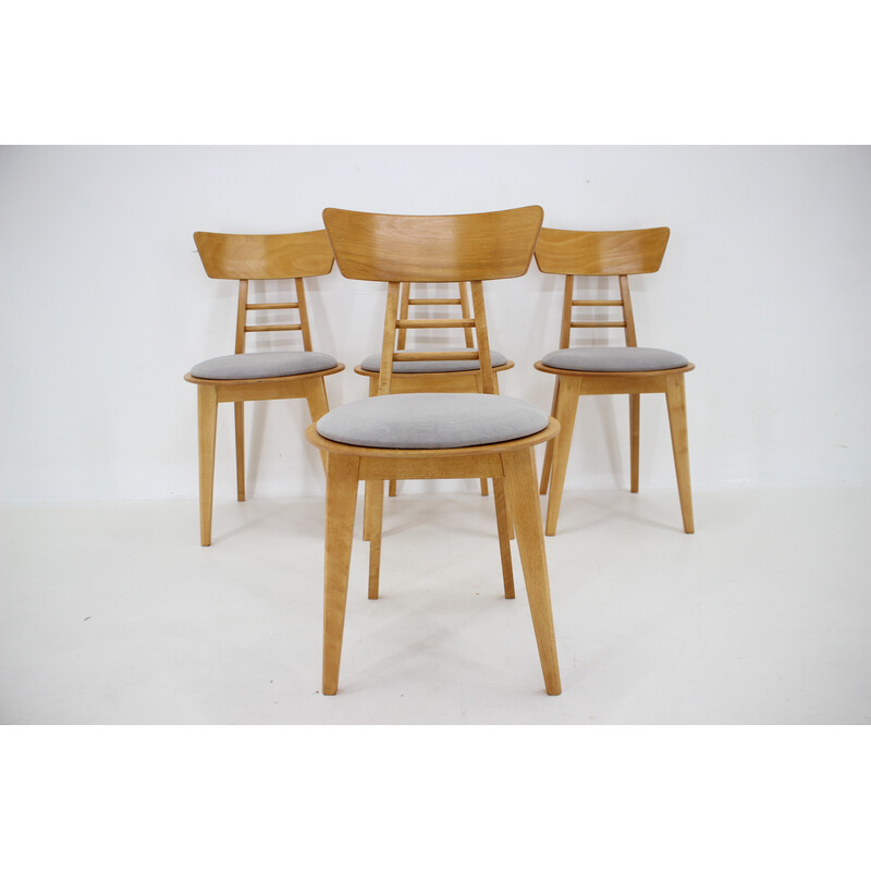 Set of 4 vintage chairs by Ton, Czechoslovakia 1980