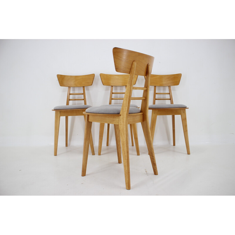 Set of 4 vintage chairs by Ton, Czechoslovakia 1980