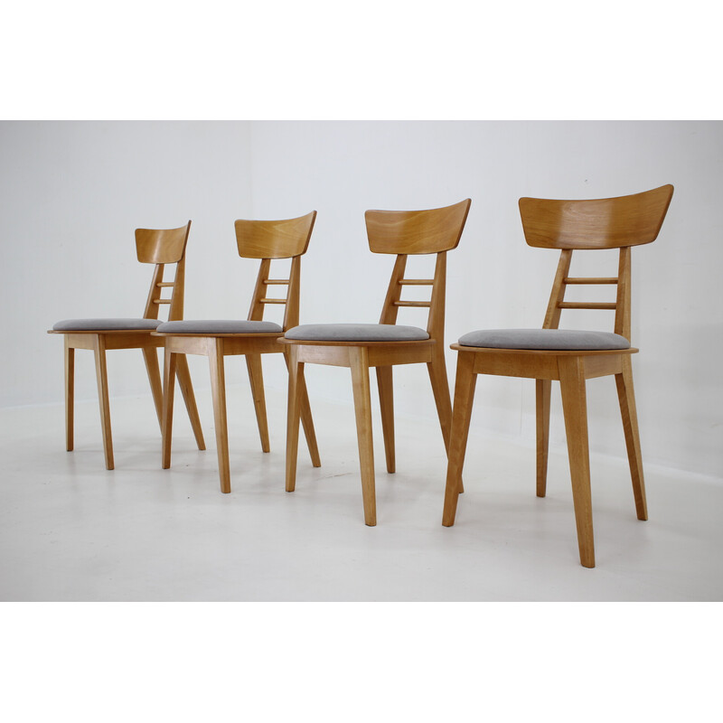 Set of 4 vintage chairs by Ton, Czechoslovakia 1980